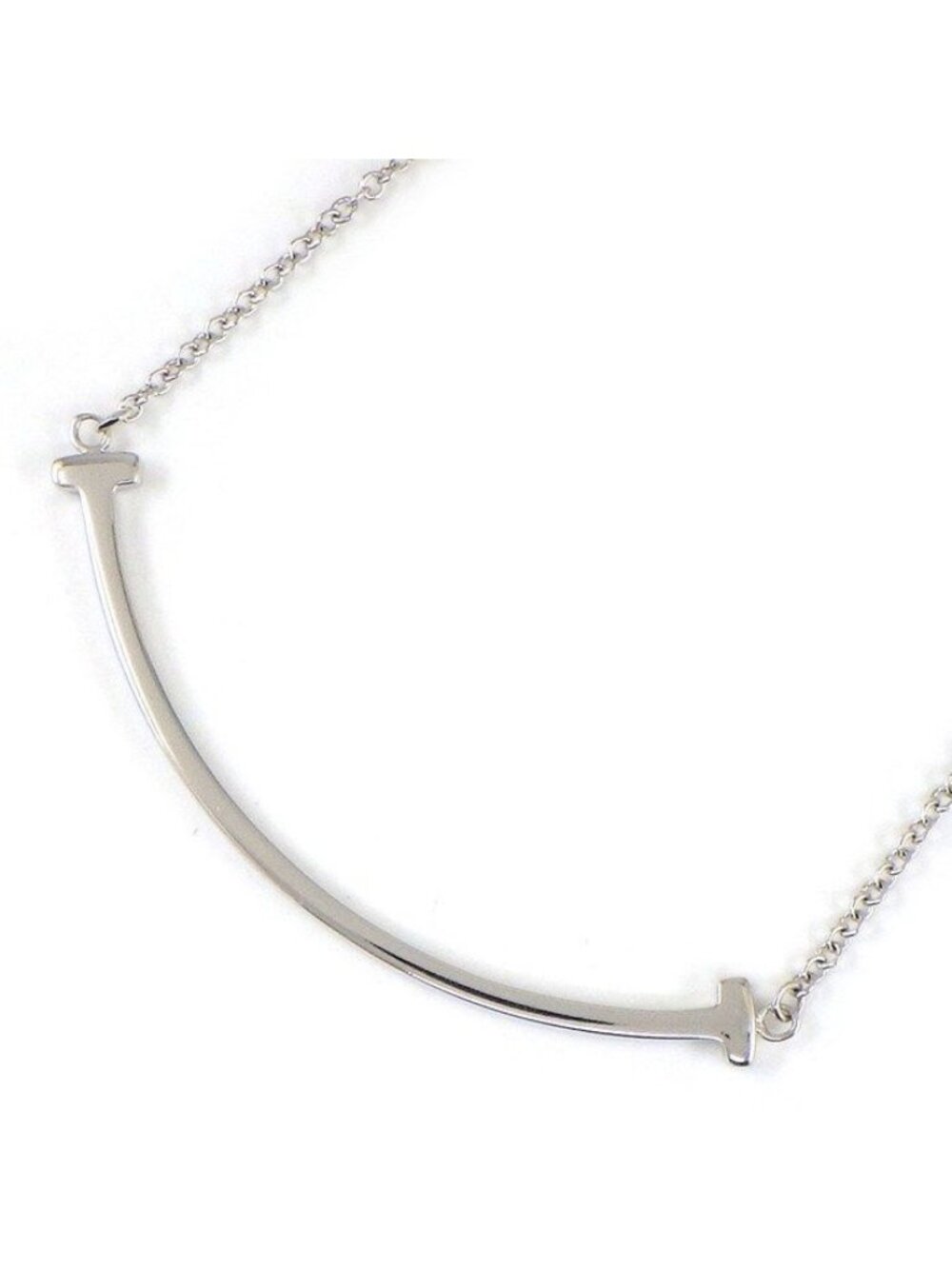 Tiffany & Co Necklace T Smile Small 18k White Gold